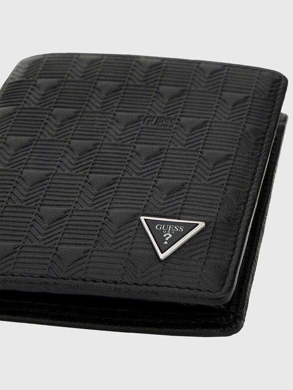 Leather wallet with logo detail - 3