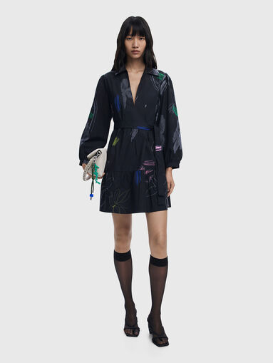 Mini dress with waist belt - 5