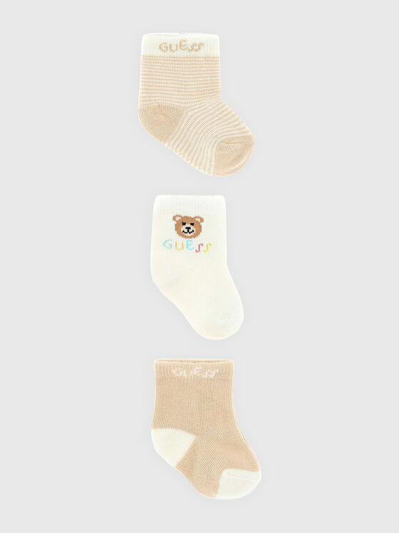 Set of three pairs of socks with print - 1