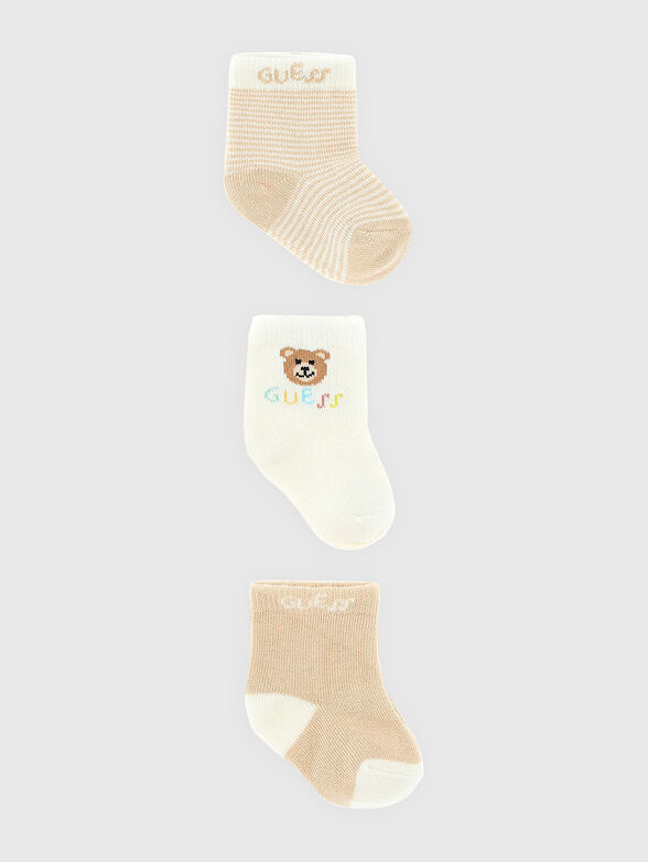 Set of three pairs of socks with print - 0