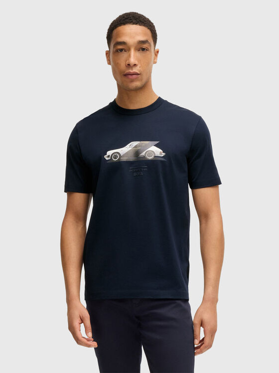 Cotton T-shirt with print and logo - 1