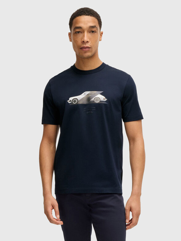 Cotton T-shirt with print and logo - 1