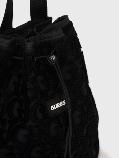 Black backpack with logo detail  - 4