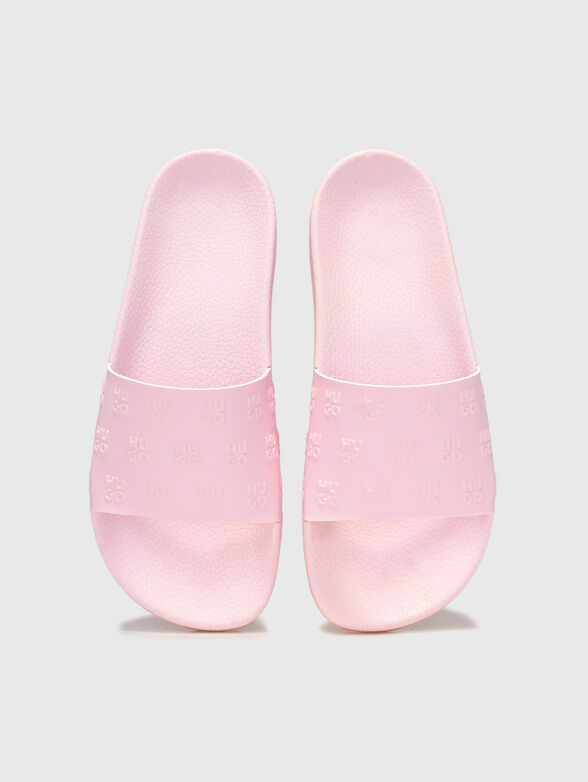 Black beach slippers with logo - 6