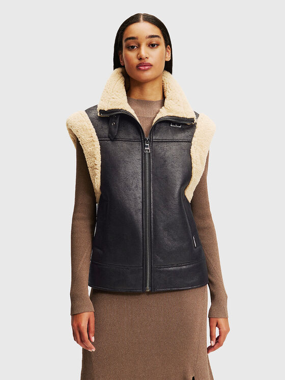 Vest with contrasting texture - 1