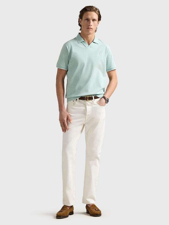 Short sleeved jacquard polo shirt - 1