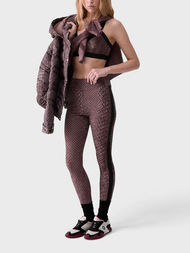 Animal-print leggings with a logo trim - 5