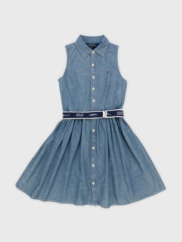 Denim dress with belt  - 1