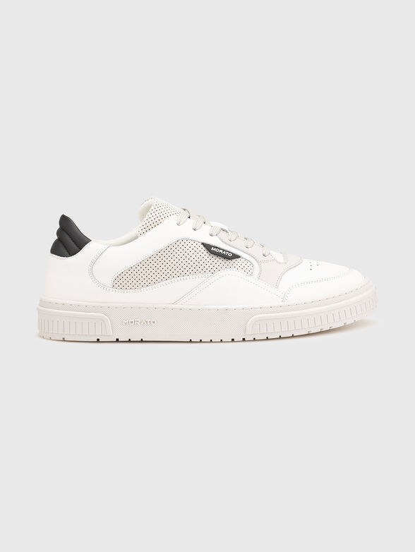 Leather sports shoes with logo - 1