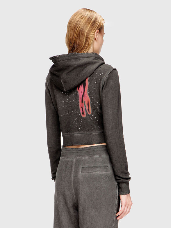 F-SLIMMY-HOOD-S3 sweatshirt with accent back - 2