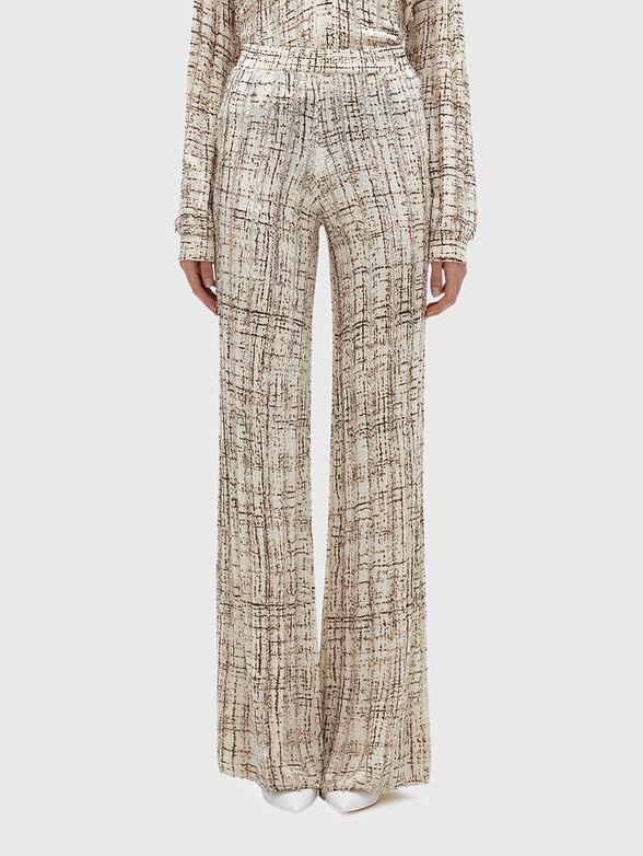 Straight wool blend trousers - 1