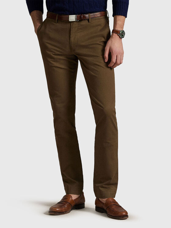 Slim fit brown chino pants - 1