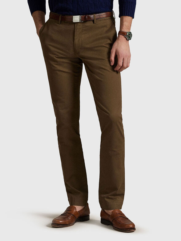Slim fit brown chino pants - 1