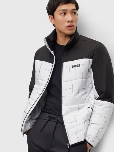 Jacket with black details and monogram print  - 4
