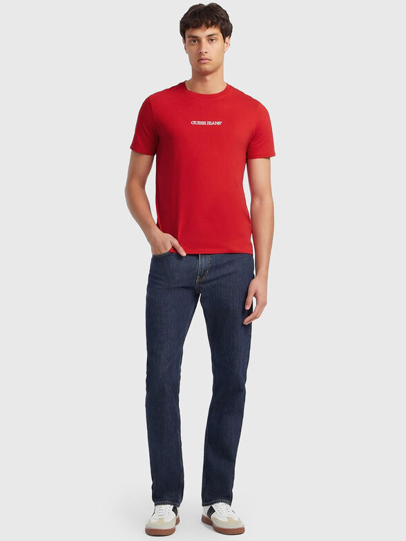 Navy blue T-shirt with logo inscription - 2