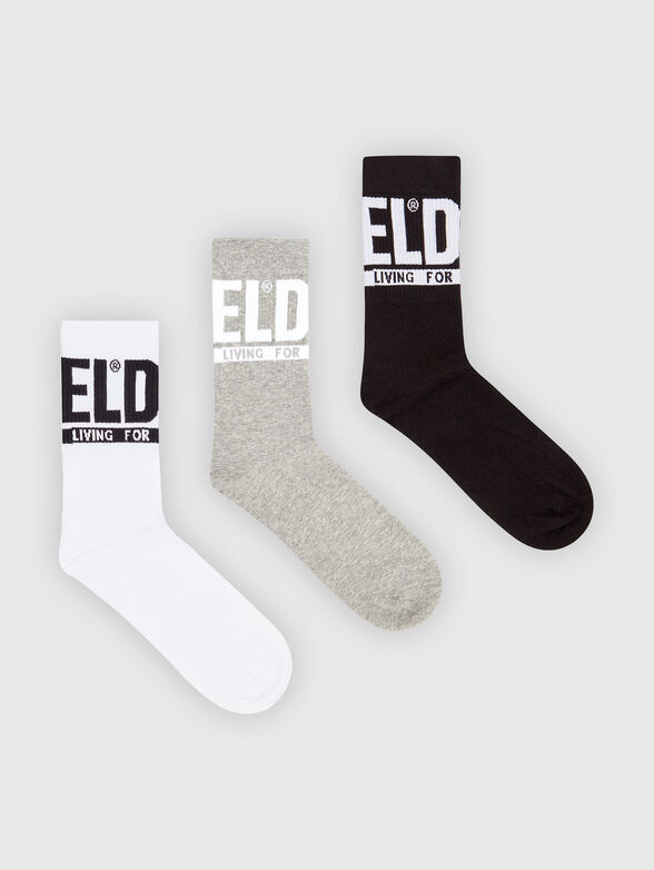 Set of three pairs of socks in black - 1