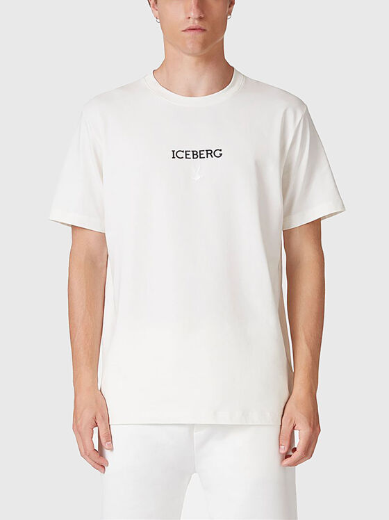 Cotton blend T-shirt with logo detail - 1
