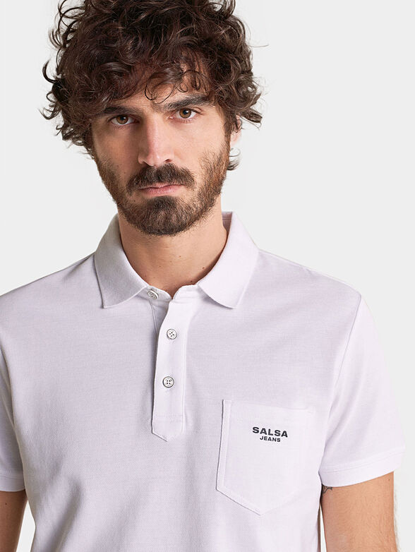 White polo-shirt with pocket - 6