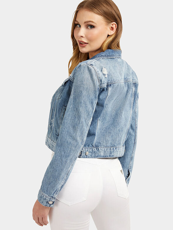 DELYA cropped denim jacket - 3