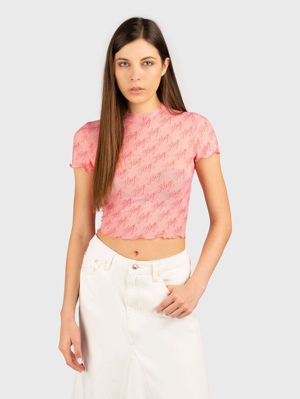 Short T-shirt with logo print - 1