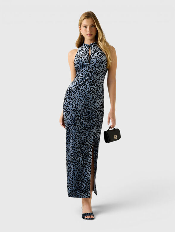 AVA long dress with a velvet effect - 1