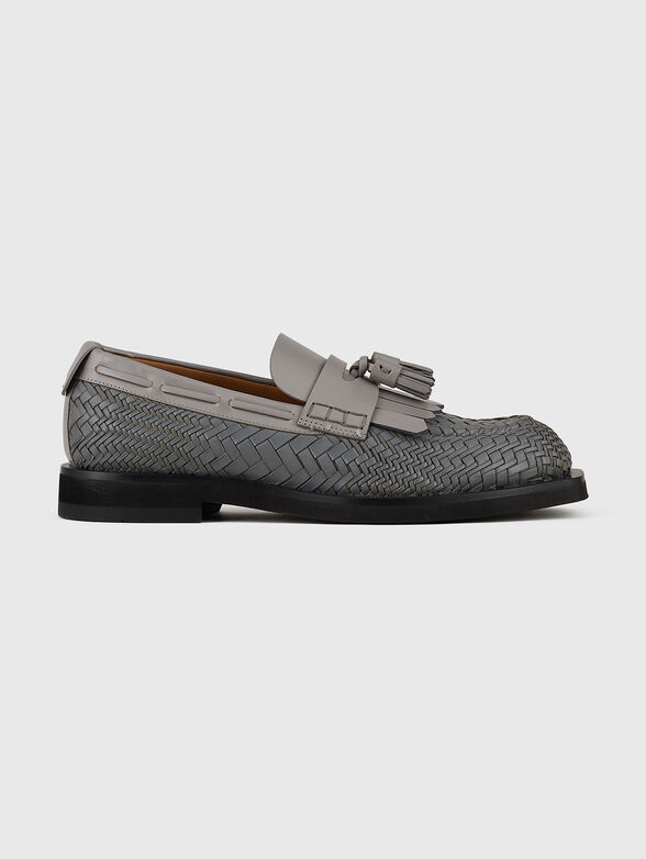 Leather loafers with logo - 1