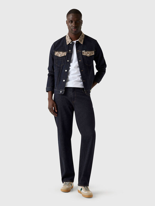 DILLON denim jacket with accent collar - 2