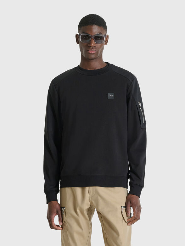 Oval neck sweatshirt in cotton blend - 3