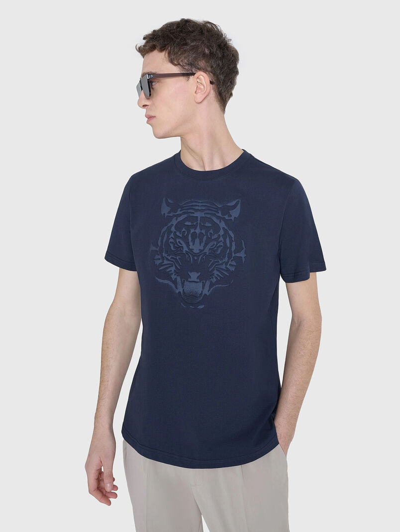 Cotton T-shirt with oval neckline - 3