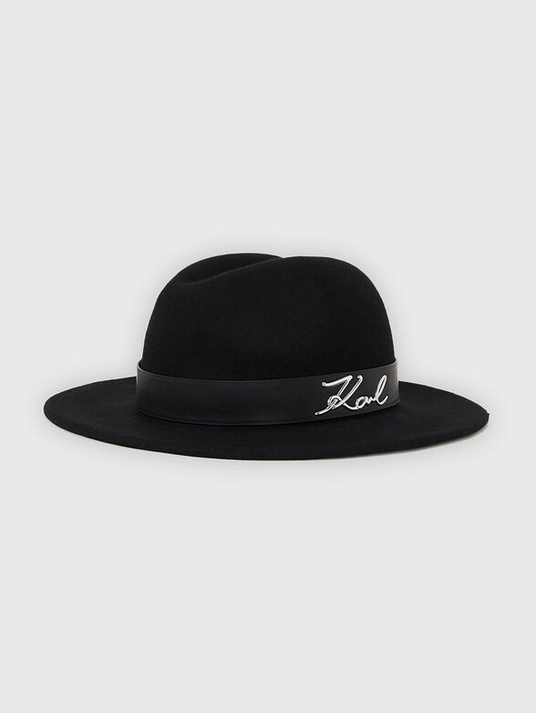 Fedora hat with logo accent - 1