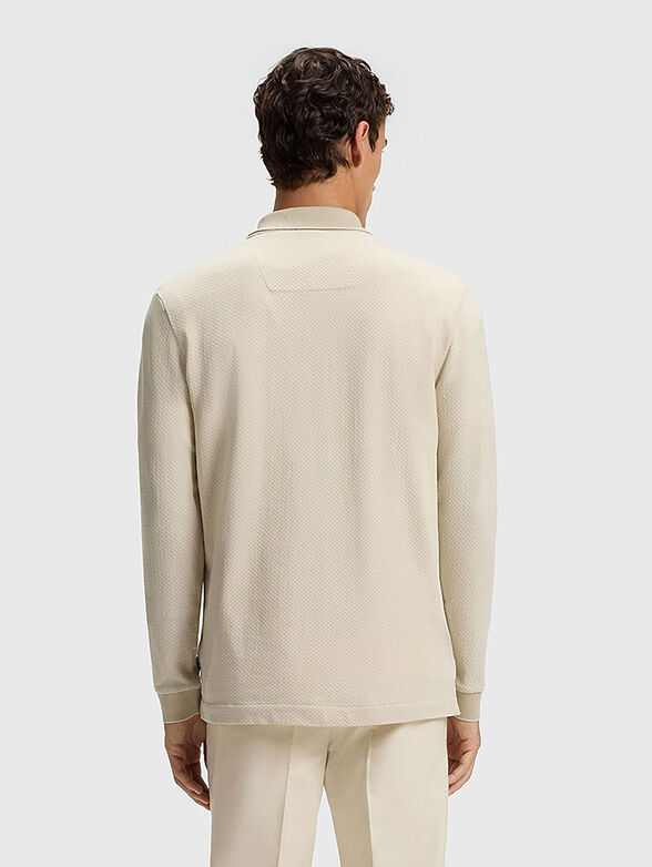Cotton polo shirt with zip - 3