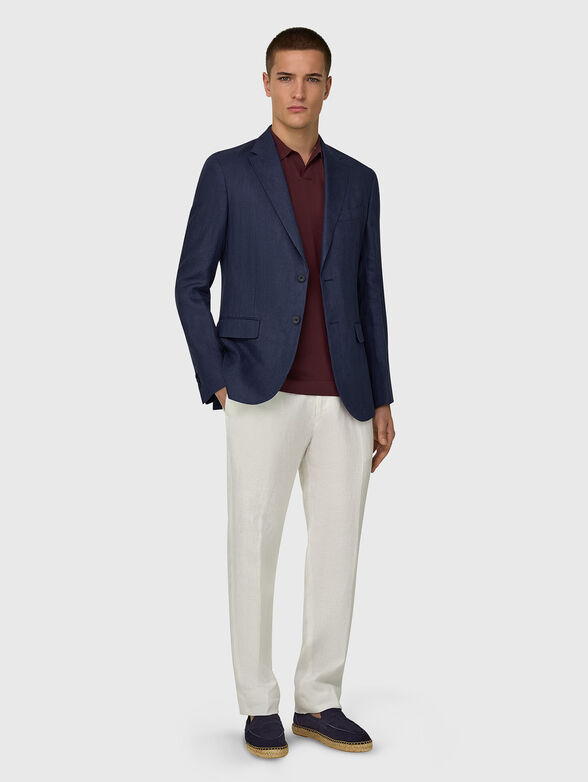 Single-breasted jacket made of a linen blend - 2