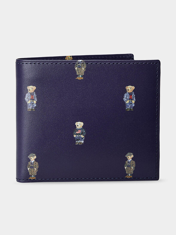 Blue leather wallet with Polo Bear accent - 1