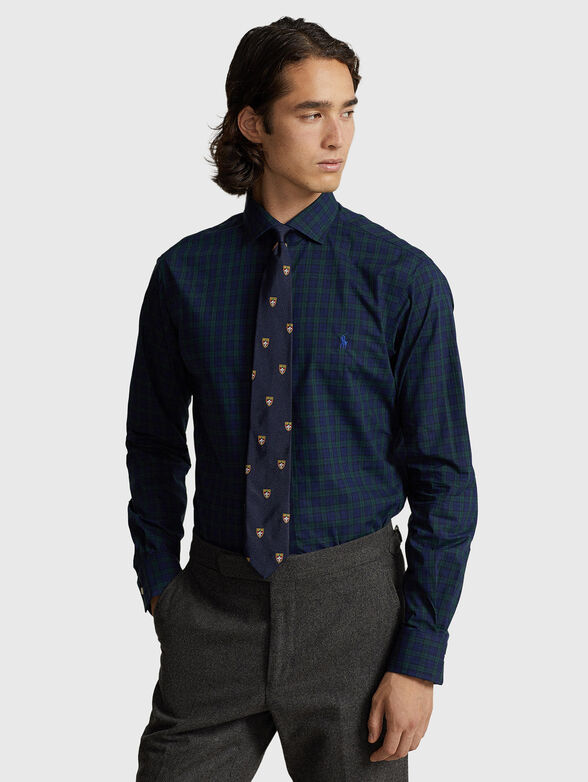 Cotton shirt with embroidered logo - 1