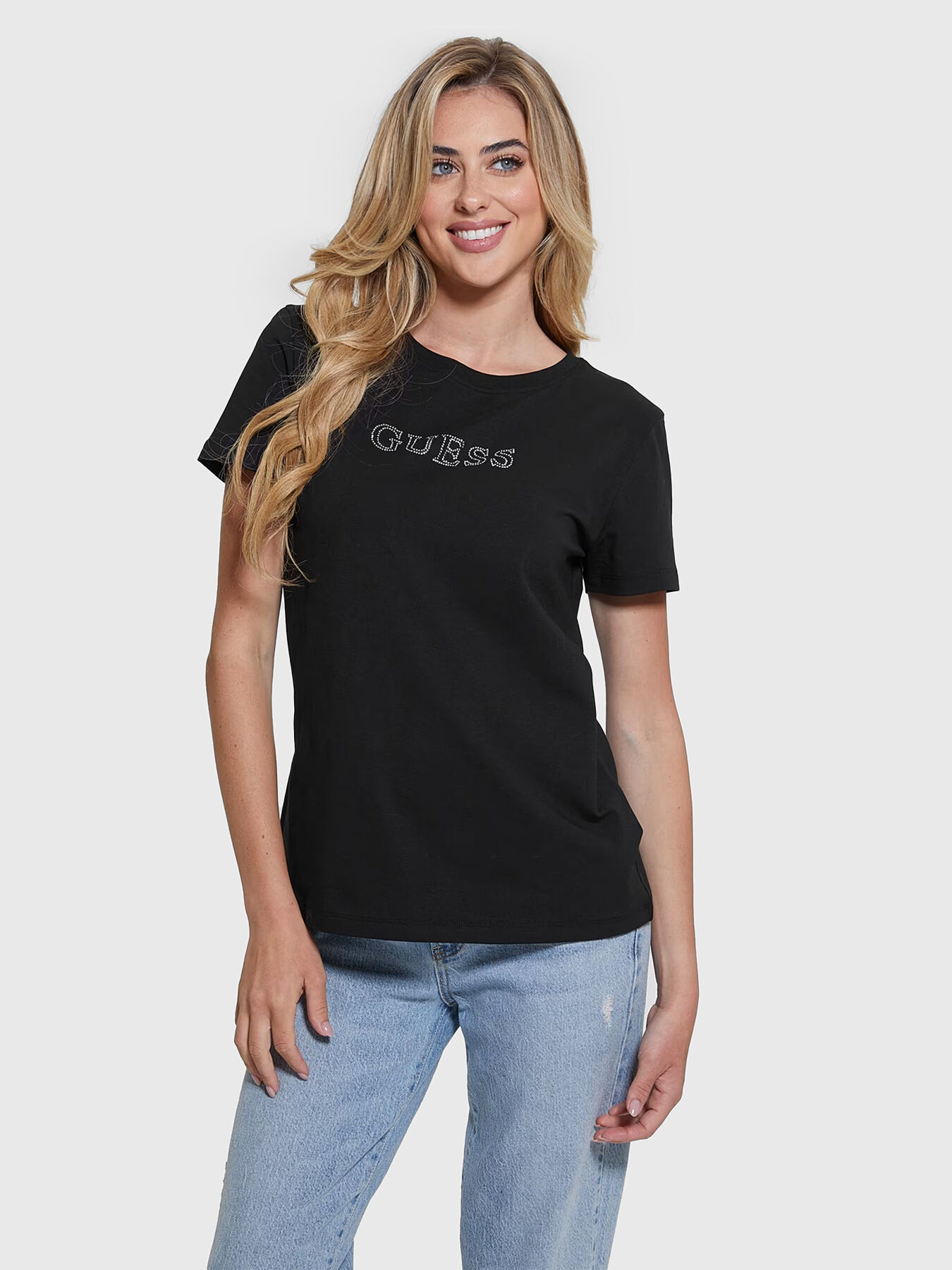 BRIANA t-shirt with rhinestones brand GUESS