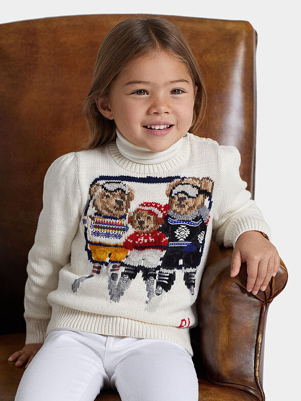Cotton sweater with Polo Bear accent - 3