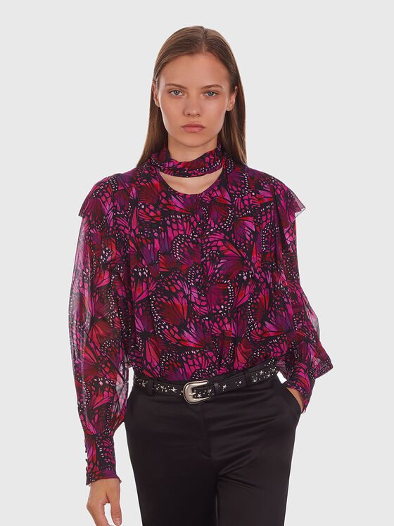 All-over-print blouse in viscose - 1