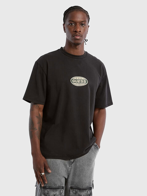 Oversized cotton T-shirt with logo - 1