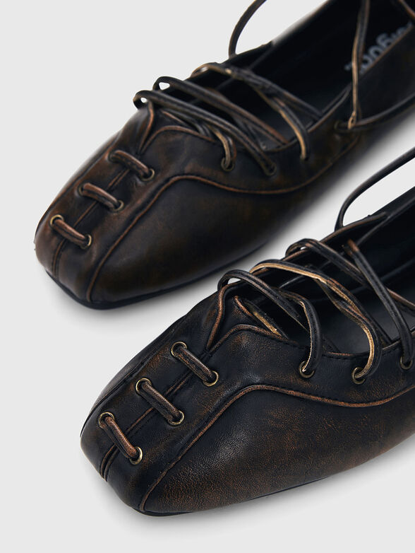 Ballerina flats with laces  - 4