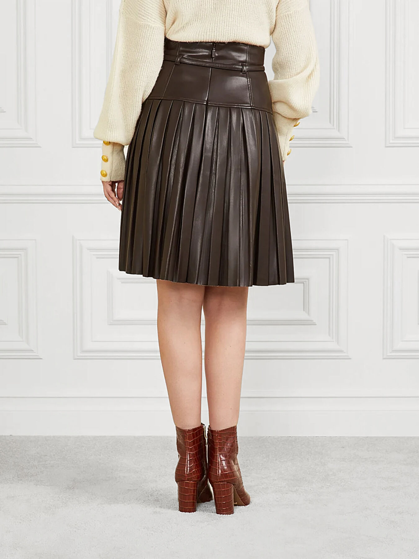 FOXTON faux leather pleated skirt brand Marciano