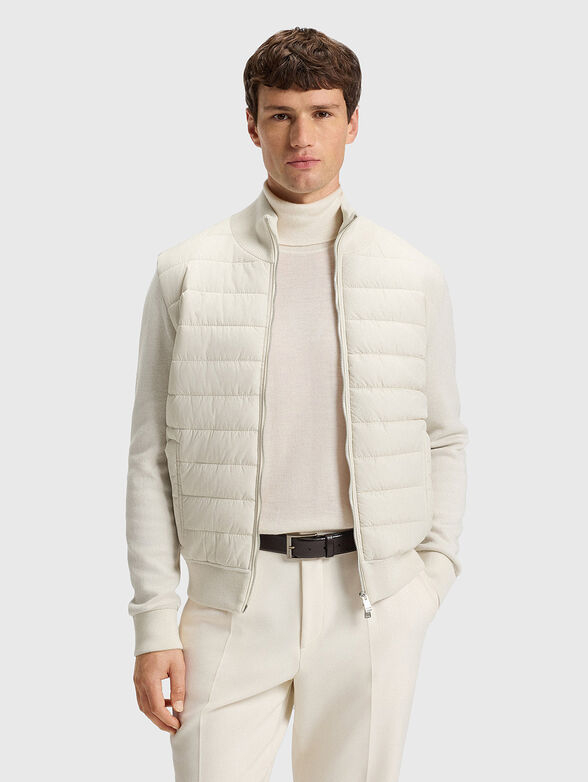 Padded jacket with knitted sleeves - 1