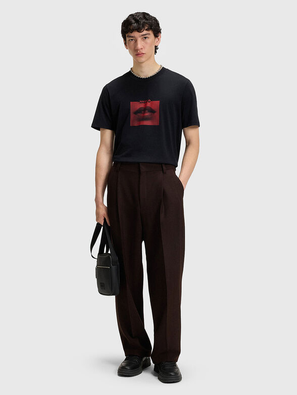 Cotton T-shirt with accent print - 2