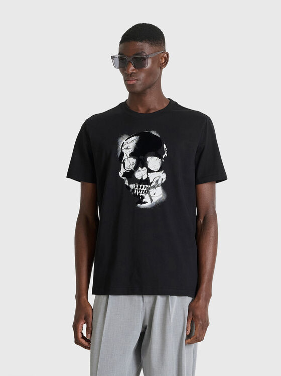 Памучна тениска с овално деколте - 1