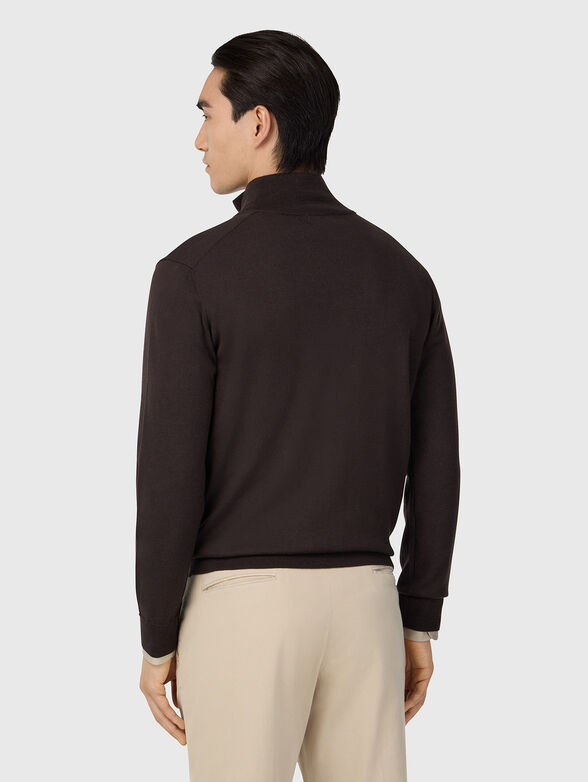 Wool cardigan in dark brown  - 3