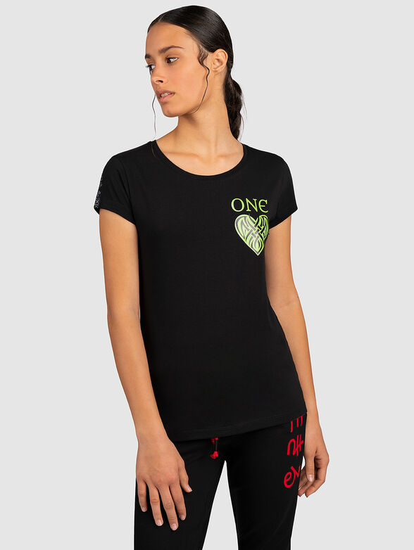 T-shirt with green print - 1