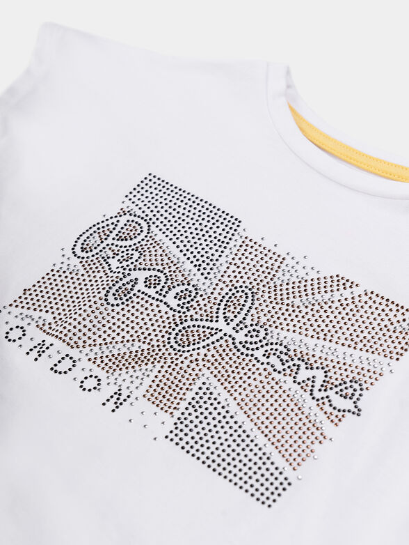 LELI pink T-shirt with applied rhinestones - 2