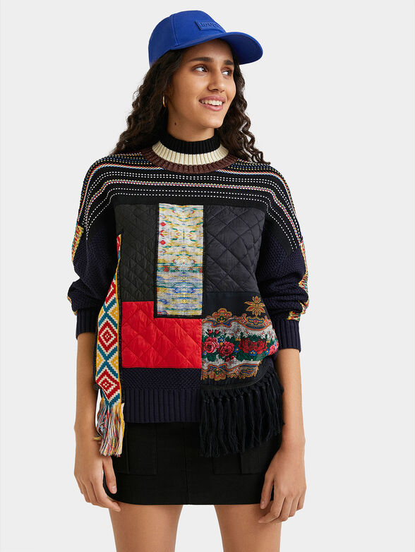 Sweater with patchwork design - 1
