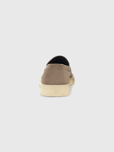 Beige leather loafers - 4