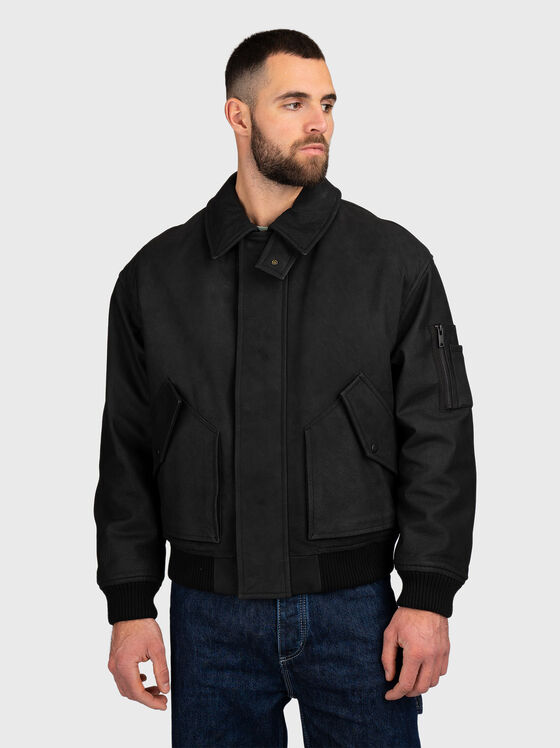 Black leather jacket - 1