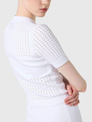 Sweater with short sleeves and an oval neckline - 5